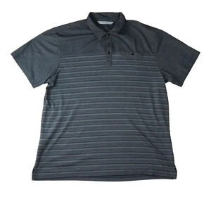 Travis Matthew Polo Charcoal Striped Pima Cotton Blend XXL Performance Golf
